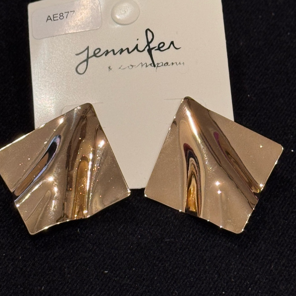 Jennifer and Company Gold-Tone Abstract Earrings 1.75 in BOUTIQUE GLAM - Picture 4 of 6